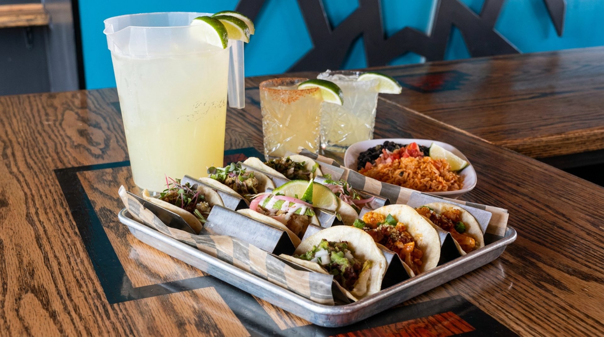 Tacos, margaritas, and a full spread