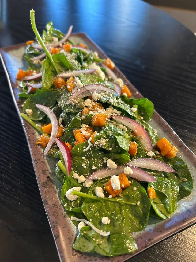 Roasted Butternut & Spinach Salad.